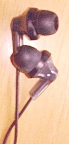 Close up of Panasonic ear buds 