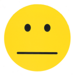 Smiley face with a straight line instead of a curved one for the mouth