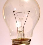 closeup of a lit lightbulb
