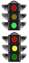 green & yellow traffic lights