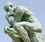 An outdoor casting of Rodi's famous bronze statue, "The Thinker"