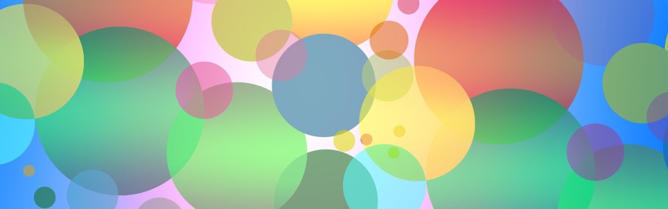 Overlapping circles of color against a pastel background
