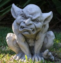 Hostile-looking stone gargoyle