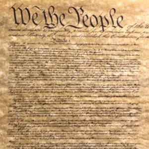 The first words of the U.S. Constitution (original document)" "We the People..."
