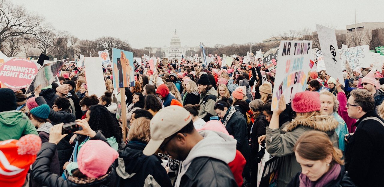 Image by StockSnap A sea of tightly packed protestors fills the national mall in front of the U.S. Capitol